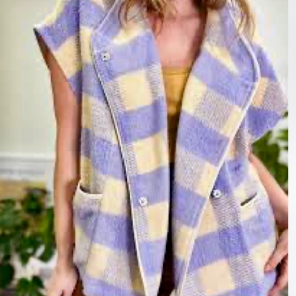Andersen & Lauth Lilac and Cream Plaid Vest (Anthropologie) - Picture 2 of 5